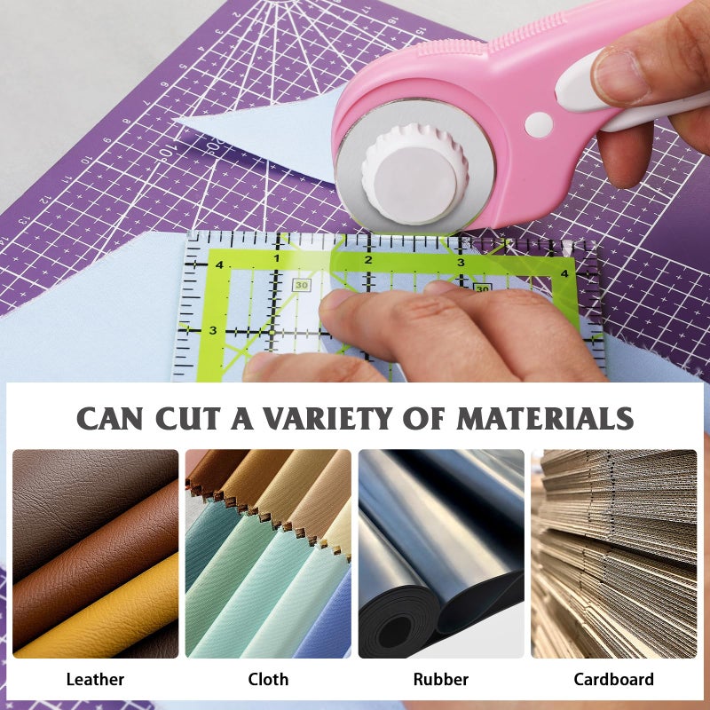 ZMAAGG 10Pcs 45mm Rotary Cutter Blades for Rotary Cutter, Rotary Cutter Replacement Blades Includes Plastic Blade Storage Case, Rotary Cutter Replacement for Quilting Fabric, Paper, Leather - Image 5