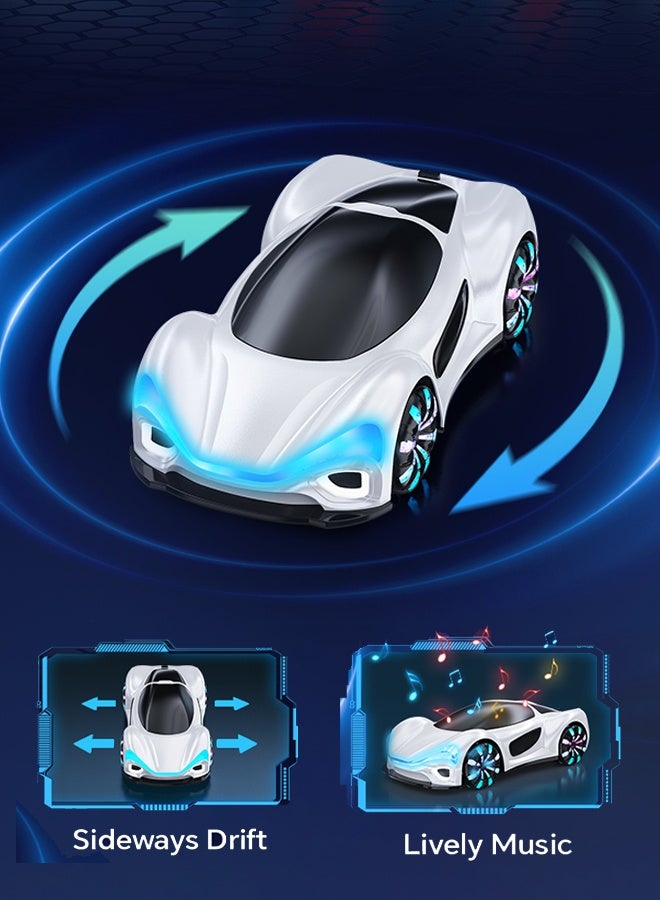 سيارة تعمل بالتحكم عن بعد بالإيماءة، سيارة تعمل بالتحكم عن بعد للانجراف مع مؤثرات ضوئية وصوتية، لعبة سيارة نموذج طيران عالية التردد 2.4 جيجاهرتز (مناسبة للأطفال)، يمكنها الدوران 360 درجة، هدية  المث - Image 3