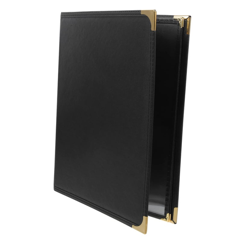 Black PVC Menu Holder Water Oil Resistant Desk Cover Protector for Hotel Restaurant - Image 2
