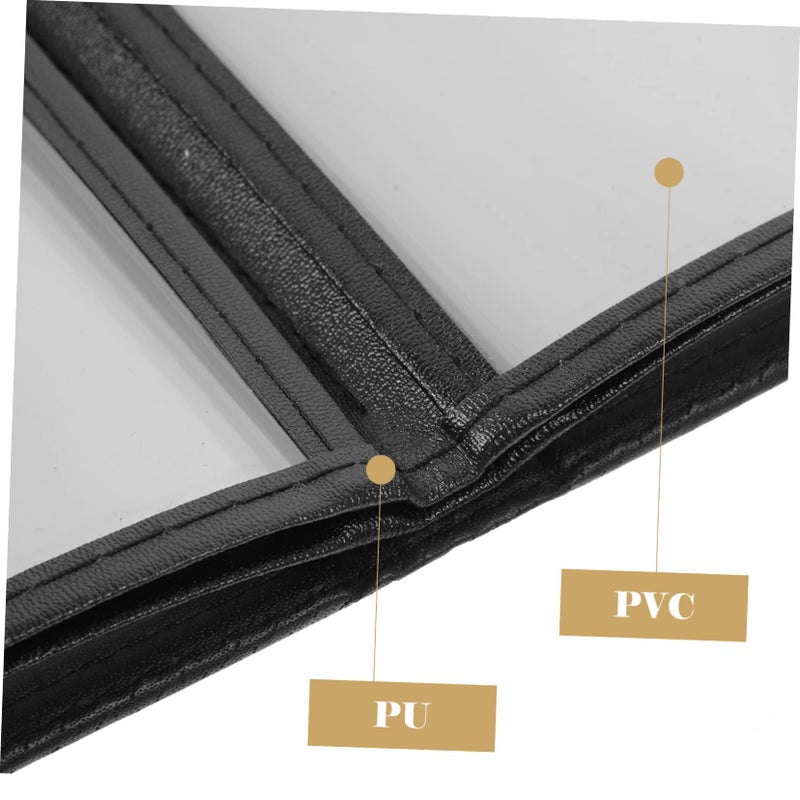 Black PVC Menu Holder Water Oil Resistant Desk Cover Protector for Hotel Restaurant - Image 4