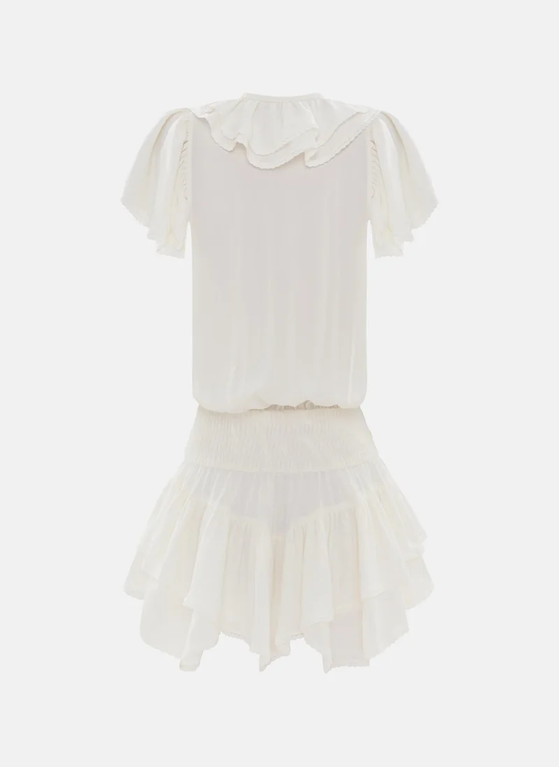 Lichi Mini dress with voluminous collar and short sleeves