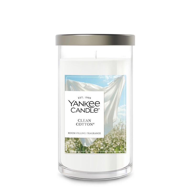 YANKEE CANDLE Yankee Candle Clean Cotton Signature Medium Pillar Candle 1425oz White