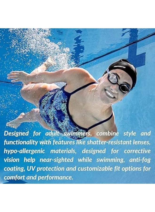 SportQ Professional Swim Goggles for Men and Women – Anti-Fog Lens + UV Protection – Waterproof Ergonomic Design with Changeable Nose and Adjustable Strap for High Swimming Performance - Image 3