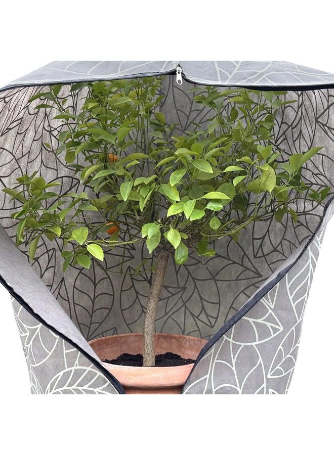 UB-STORE Plant Covers Freeze Protection 24"x32" in 4 Pack | Brown Winter Frost Blankets for Outdoor Plants | Reusable Garden Cover Bags with Zipper Drawstring | Cold Weather Shrub Protection Cloth - Image 5