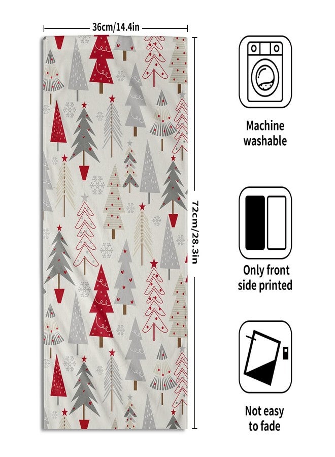 Aytipun Christmas Hand Towels for Bathroom Set of 2 Red Grey Xmas Tree Snowflakes Print Holiday Themed Decorative Handtowels Soft Absorbent Bath Towel for Home Guest Room Hotel Gym Spa - Image 2