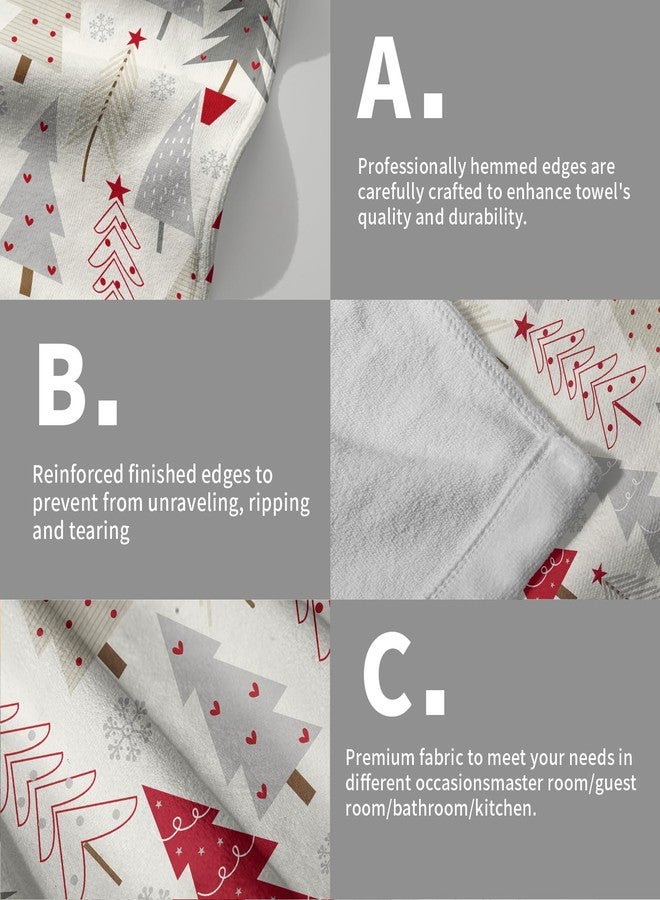 Aytipun Christmas Hand Towels for Bathroom Set of 2 Red Grey Xmas Tree Snowflakes Print Holiday Themed Decorative Handtowels Soft Absorbent Bath Towel for Home Guest Room Hotel Gym Spa - Image 5