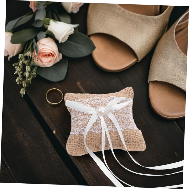 4pcs Rustic Wedding Cushion for Engagement Ceremony Bridal Photography Props Charming Decor Lightweight Versatile - Image 5