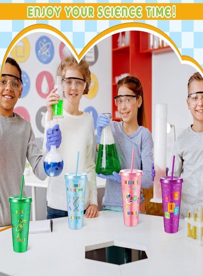 Uiifan 24 Pcs Science Party Cups Favors 24 oz Plastic Tumbler with Lid and Straw Reusable for Boys Kids Science Birthday Party Supplies Decorations - Image 5