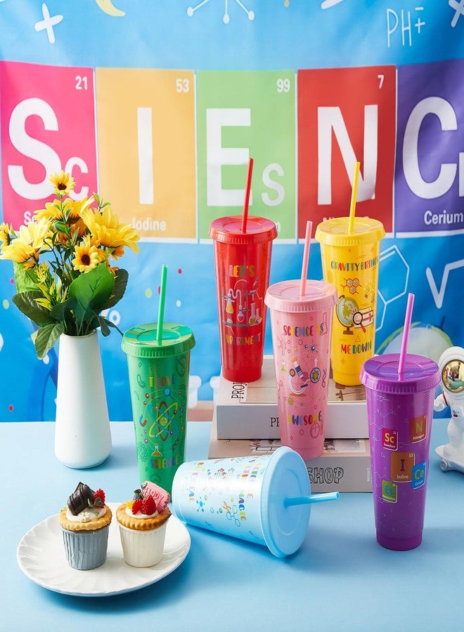 Uiifan 24 Pcs Science Party Cups Favors 24 oz Plastic Tumbler with Lid and Straw Reusable for Boys Kids Science Birthday Party Supplies Decorations - Image 4