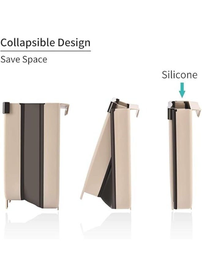 Foldable Hanging Trash Bin – Space-Saving Design for Kitchen and Home Use (Brown) – Small Size - Image 3