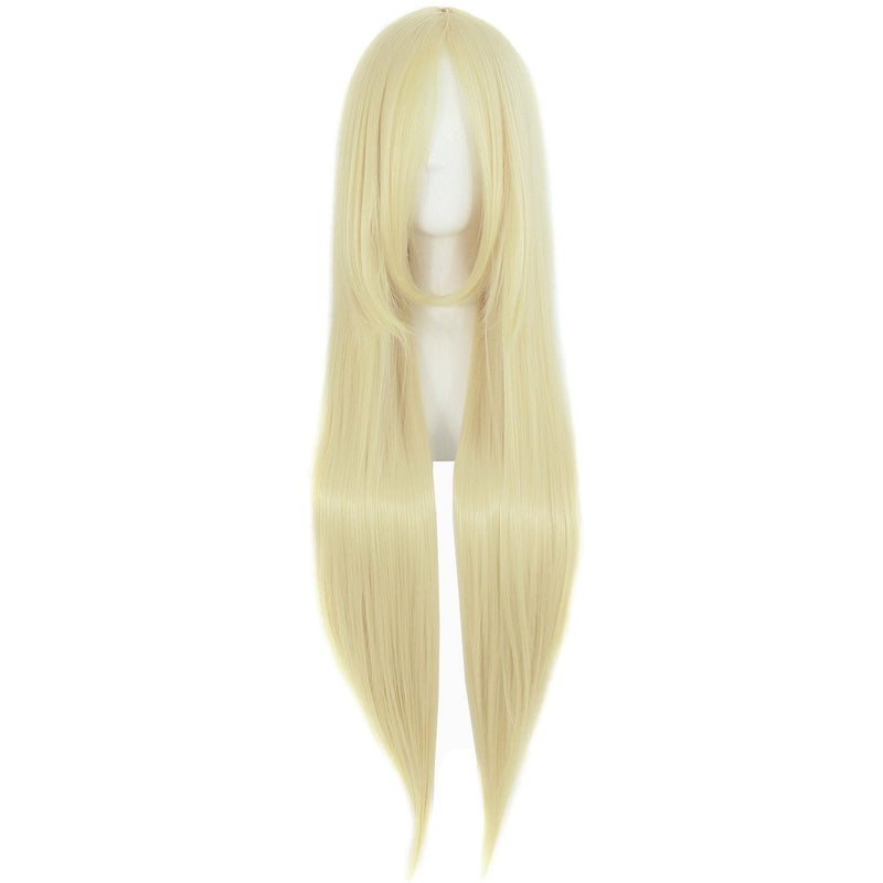 MapofBeauty MapofBeauty 32" 80cm Long Straight Anime Costume Cosplay Wig Party Wig (Light Blonde)  - Image 1