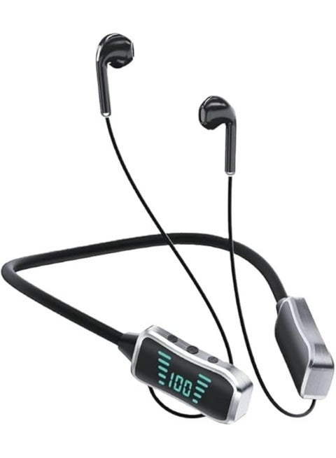 Kin KL50 Bluetooth Neckband Earphones, 48 Hours Playtime, LED Display,  Black