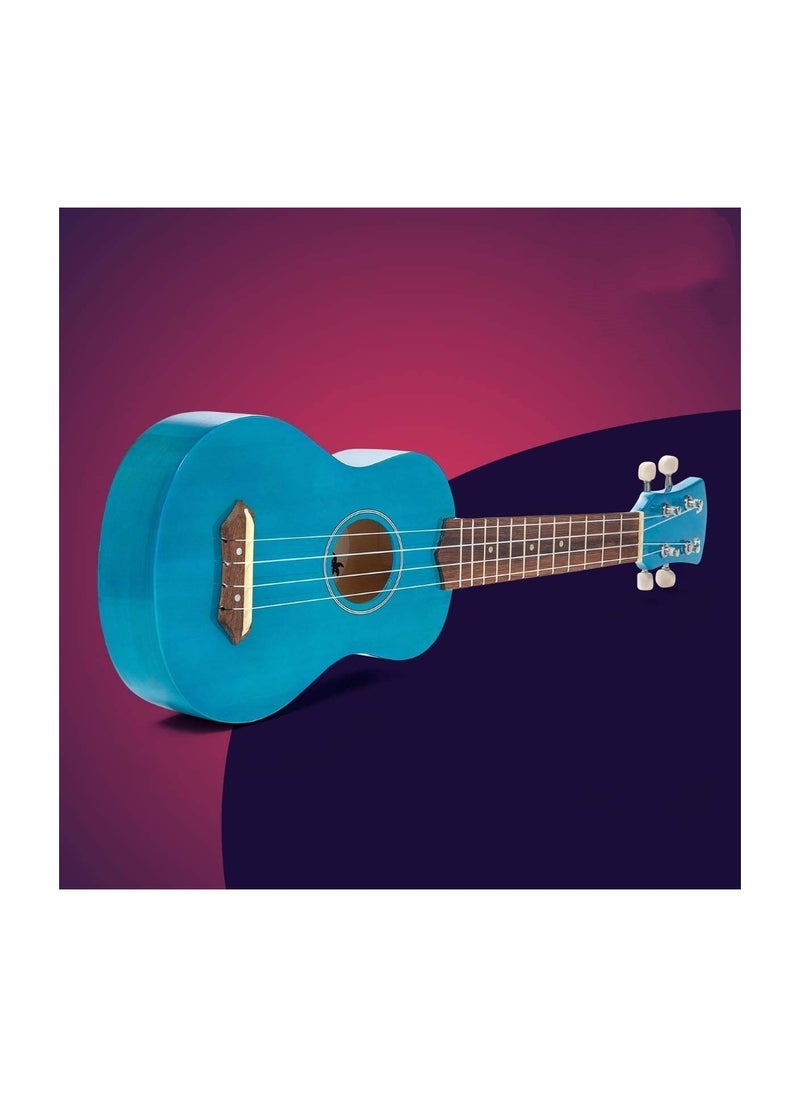 Mike Music 21inch ukulele with Bag, Strap, Pick, and Extra Strings (Blue)  - Image 3