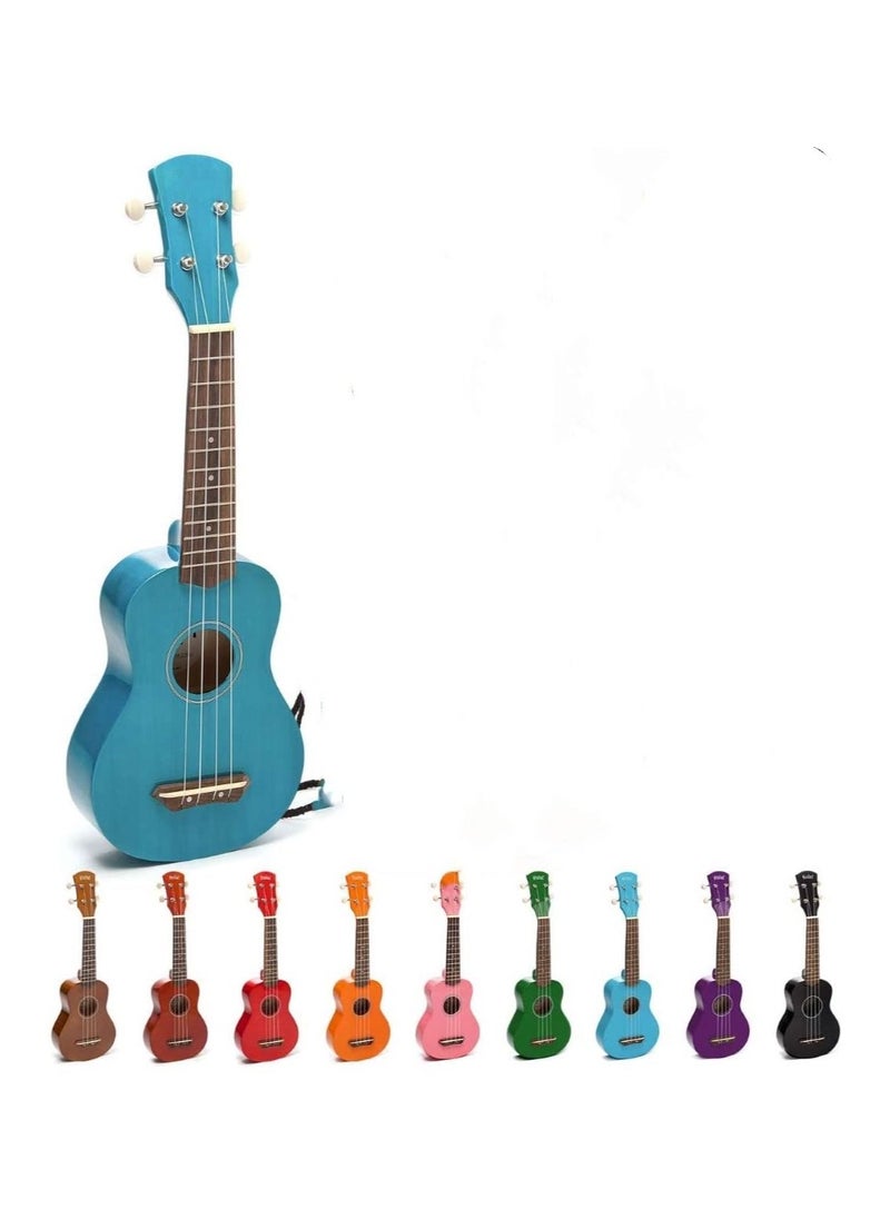 Mike Music 21inch ukulele with Bag, Strap, Pick, and Extra Strings (Blue)  - Image 4