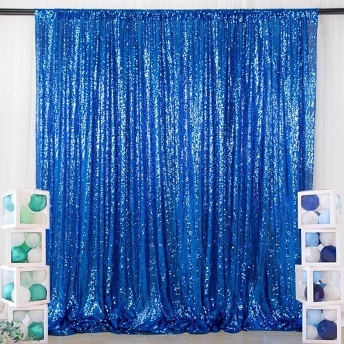 ShiDianYi 8 X 8, Ready to Dispatch,Sequin Backdrops, Sequin Photo Booth Backdrop, Party Wedding Sparkling Photography Prop (8ftx8ft, Royal Blue) - Image 2