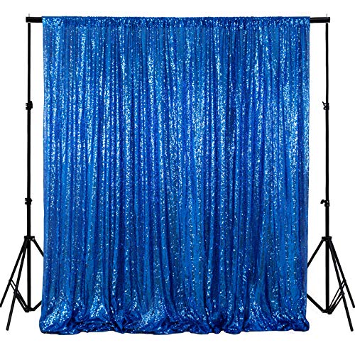 ShiDianYi 8 X 8, Ready to Dispatch,Sequin Backdrops, Sequin Photo Booth Backdrop, Party Wedding Sparkling Photography Prop (8ftx8ft, Royal Blue) - Image 1