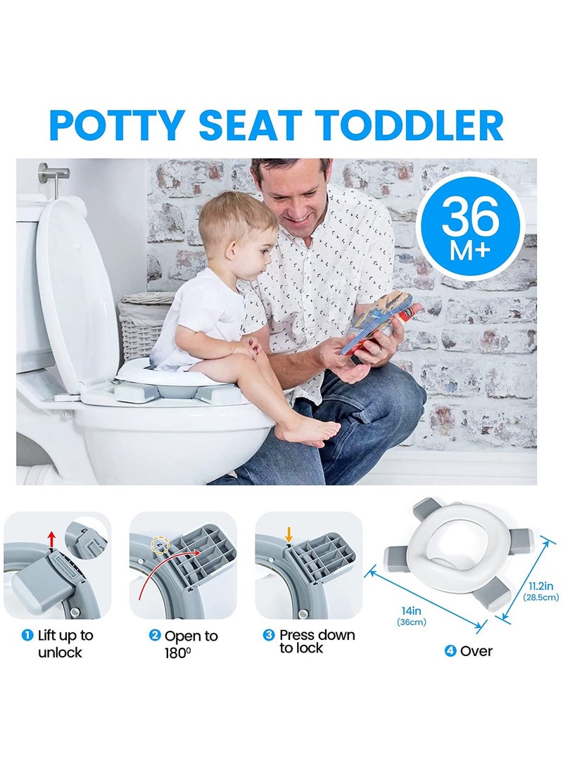 NNEWVANTE Portable Potty Training Toilet for Boys and Girls with Storage Bag - Foldable Travel Potty Chair, Indoor and Outdoor Potty Seat for Toddlers, Easy to Clean(GREY) - Image 3