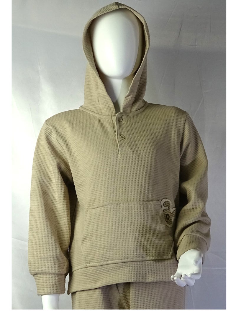 شلــــتر صناعة تركية فاخرة؛ طقم بنات مكون من قطعتين سويت شيرت و بنطلون قماش من مجموعة شلتر 35652 - Image 3