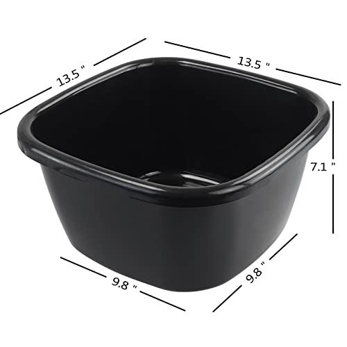 Doryh 18 Quart Plastic Dishpan, Wash Basin Tub for Sink, 1 Pack, Black - Image 2