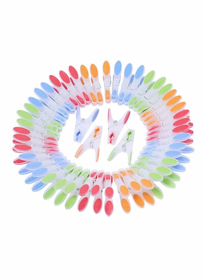 Clothes Pegs 48 pcs Drying Strong Clips Laundry Home Windproof Pin Extra Large Non-slip Ergonomic Soft Rubber Grip Clothespins for Indoor Outdoor Washing Line Racks - Image 1