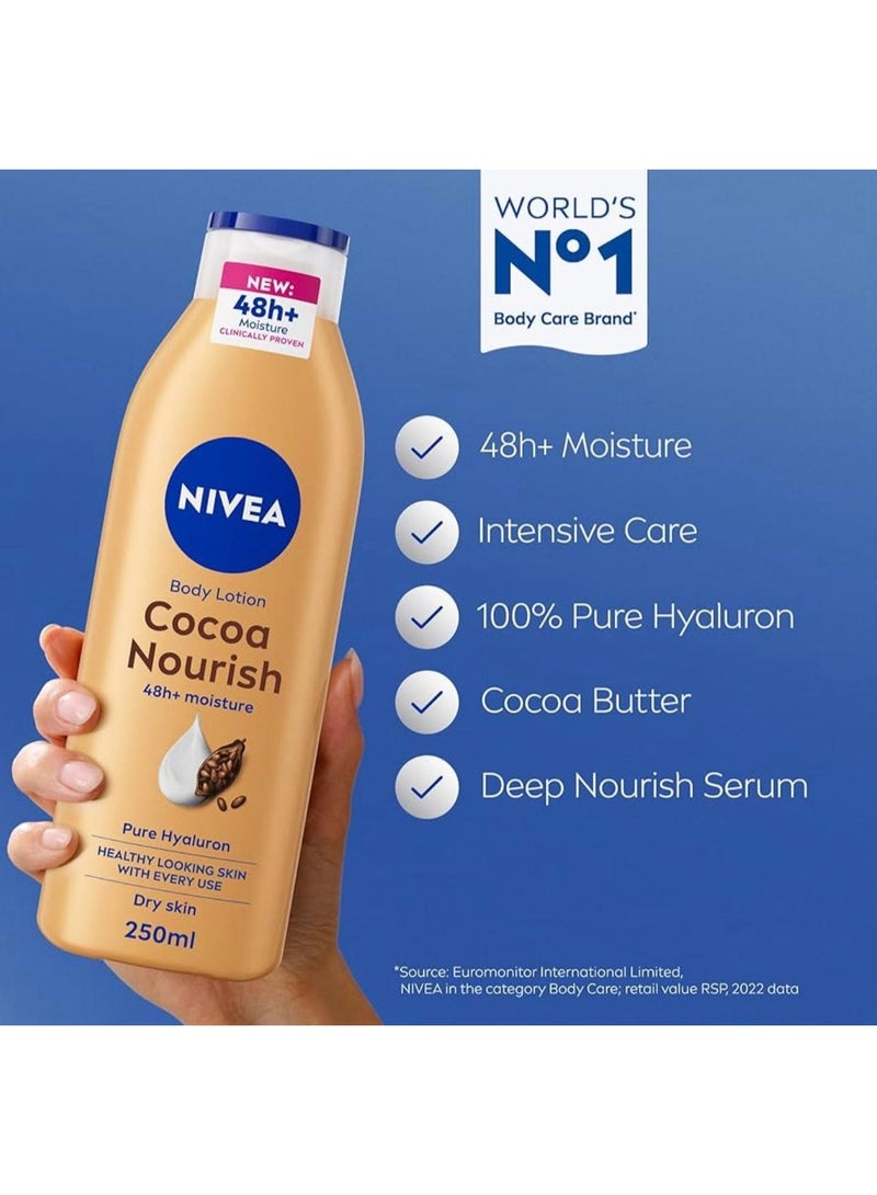 Nivea Moisturising Body Lotion 250 ml - 48 hours moisturising - hyaluronic acid - for dry skin - Image 2