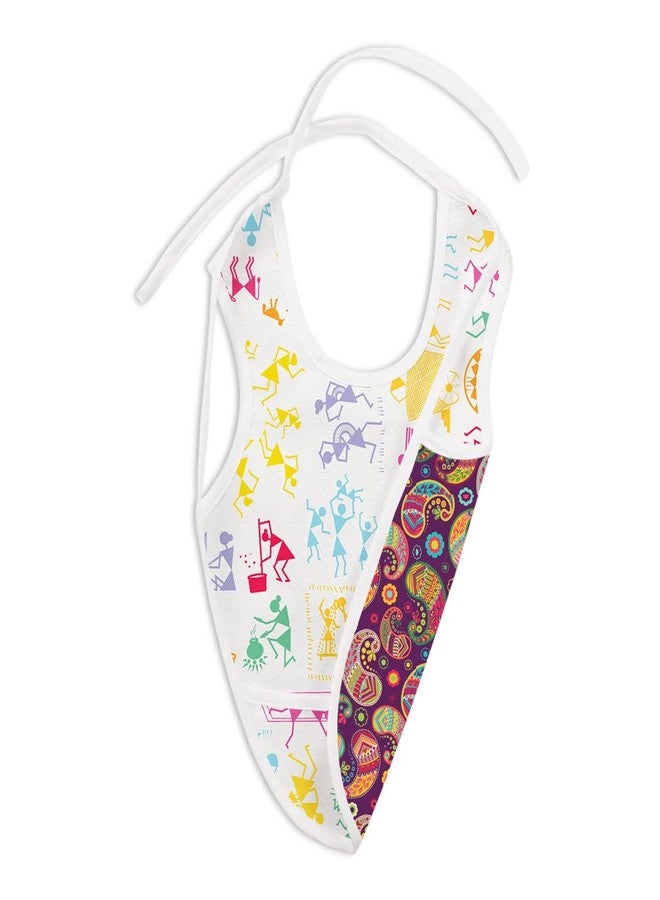 superbottoms Waterproof Cloth Bib, Reversible Bib (2 Prints in 1), Apron Style Bib, Full Coverage Bib with Breadcrumb Catcher, Mess-Free Feeding, 6m to 4y - Image 4