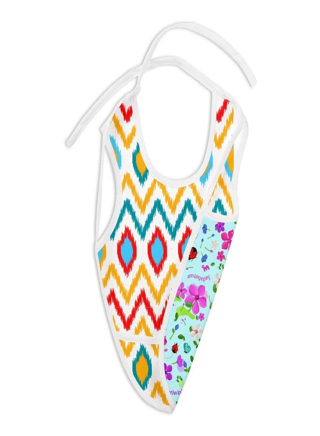 superbottoms Waterproof Cloth Bib, Reversible Bib (2 Prints in 1), Apron Style Bib, Full Coverage Bib with Breadcrumb Catcher, Mess-Free Feeding, 6m to 4y - Image 3