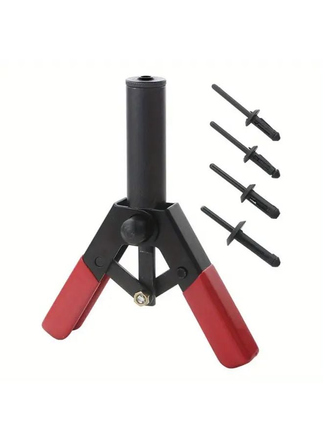 مجموعة أدوات توصيل برشام باللونين الأحمر والأسود 41 قطعة مع براغي برشام عمياء من النايلون بمقاسات متعددة وأداة يدوية للبرشام - Image 4