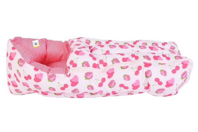 Toddylon Baby Bags Baby 3 in 1 Baby Bed | Baby Wrapper | Holder | Newborn Baby Boys Girls | Wearable Blankets | Cotton (0-6 Months) Pink - Image 2