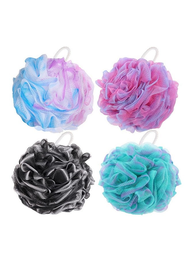 BTYMS 4 Pieces Shower Loofahs Bath Sponges 60G Bath Scrunchies Mesh Pouf Exfoliating Loofa For Body Washing - Image 1