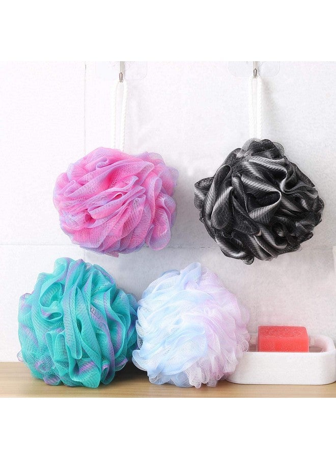 BTYMS 4 Pieces Shower Loofahs Bath Sponges 60G Bath Scrunchies Mesh Pouf Exfoliating Loofa For Body Washing - Image 4