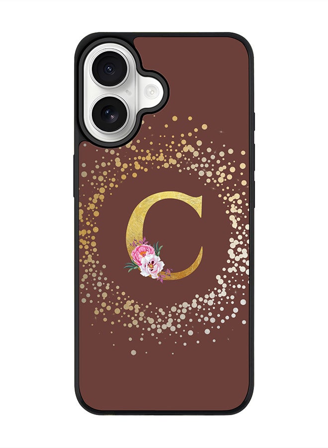 Stylizedd iPhone 17 Case, [Compatible with MagSafe] Slim Magnetic cover Phone Case iPhone 17 -Custom Monogram Floral - C  (Brown ) - Image 1