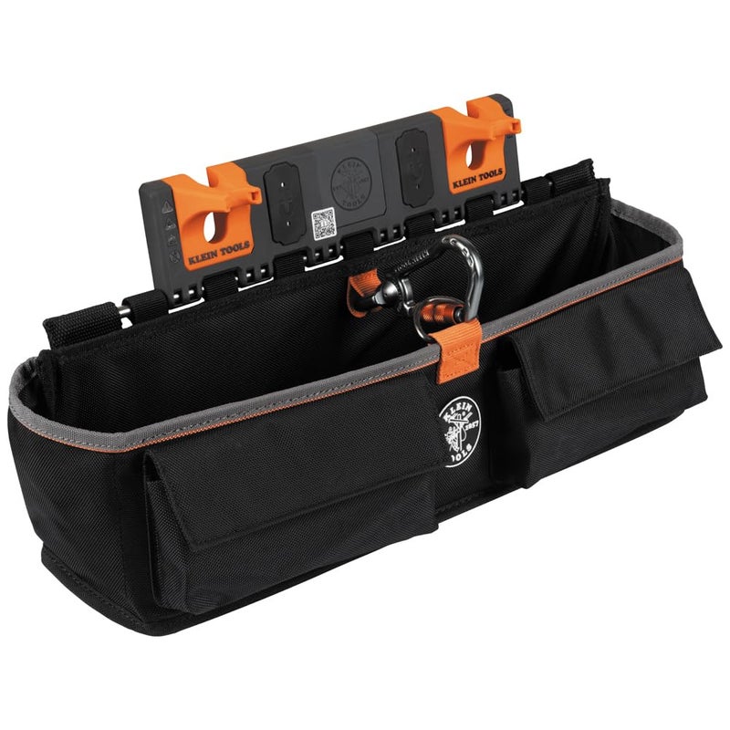 Klein Tools BC511S Bucket Work Center Large Tool Pouch S Hook Rail System Accessory Holds Lineman Tools Cutters Crimpers and Impact Wrenches