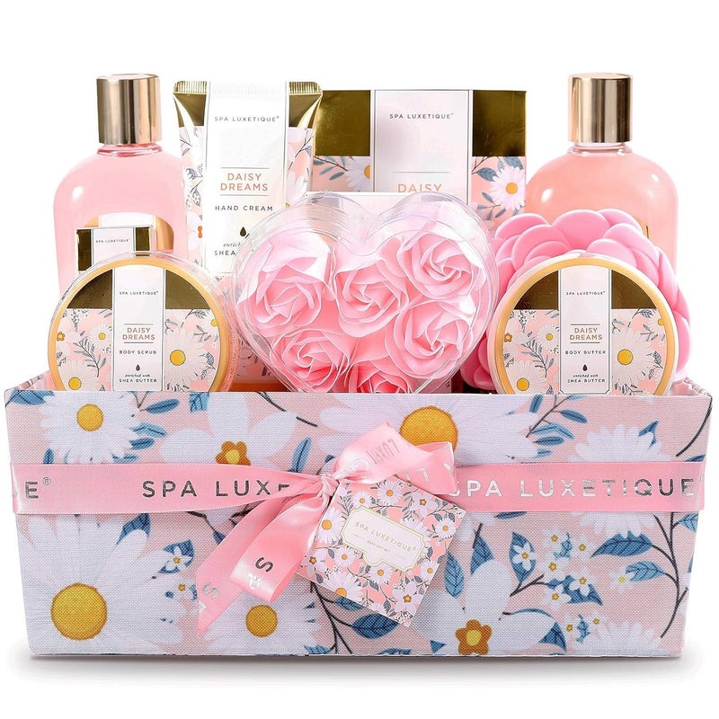 spa luxetique Spa Gift Baskets for Women Spa Luxetique Bath Gift Set 12pcs Relaxing Home Spa Kit for Women with Shower Gel Bath Salt Essential oil Body Lotion Hand Cream Mothers Day Gifts for Mom