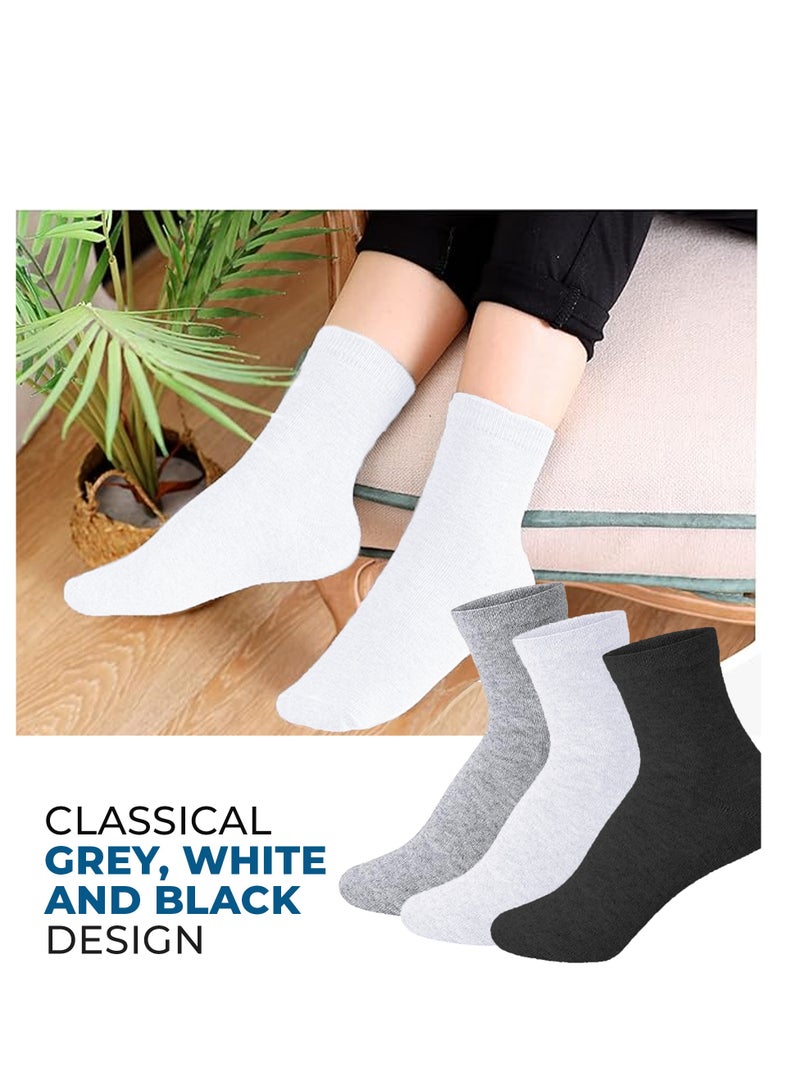 مزاجك جوارب رجالية 3 أزواج من الجوارب الرياضية متوسطة الحجم ناعمة وجيدة التهوية ومقاومة للرطوبة ومقاومة للرائحة ومناسبة للعمل والارتداء غير الرسمي وجوارب مريحة - Image 3