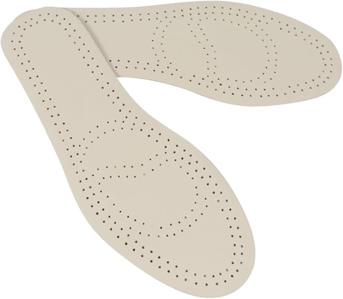 Bamboo Charcoal Leather Insoles Size 3 Breathable Shock Absorbing Sweat Absorption