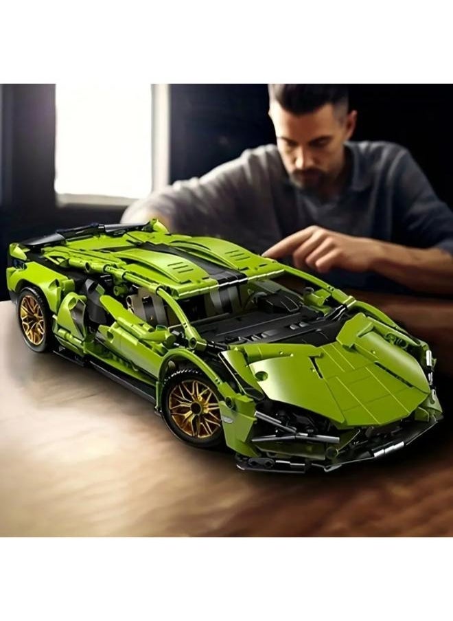 Executive LLC New! 2025! Year Green 1280pcs + Creative Exquisite Racing Car High Difficulty 3D Assembly Building Block Toy Cool Luxury Car Delicate Sports Car Model for Study Room Decoration Set Artistic Ornament Birthday Gift Holiday Surprise  - Image 1