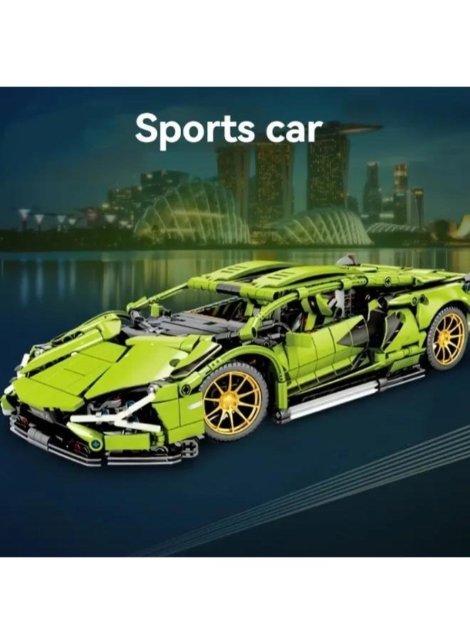 Executive LLC New! 2025! Year Green 1280pcs + Creative Exquisite Racing Car High Difficulty 3D Assembly Building Block Toy Cool Luxury Car Delicate Sports Car Model for Study Room Decoration Set Artistic Ornament Birthday Gift Holiday Surprise  - Image 2