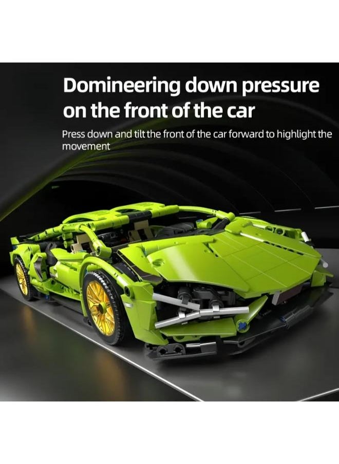 Executive LLC New! 2025! Year Green 1280pcs + Creative Exquisite Racing Car High Difficulty 3D Assembly Building Block Toy Cool Luxury Car Delicate Sports Car Model for Study Room Decoration Set Artistic Ornament Birthday Gift Holiday Surprise  - Image 3