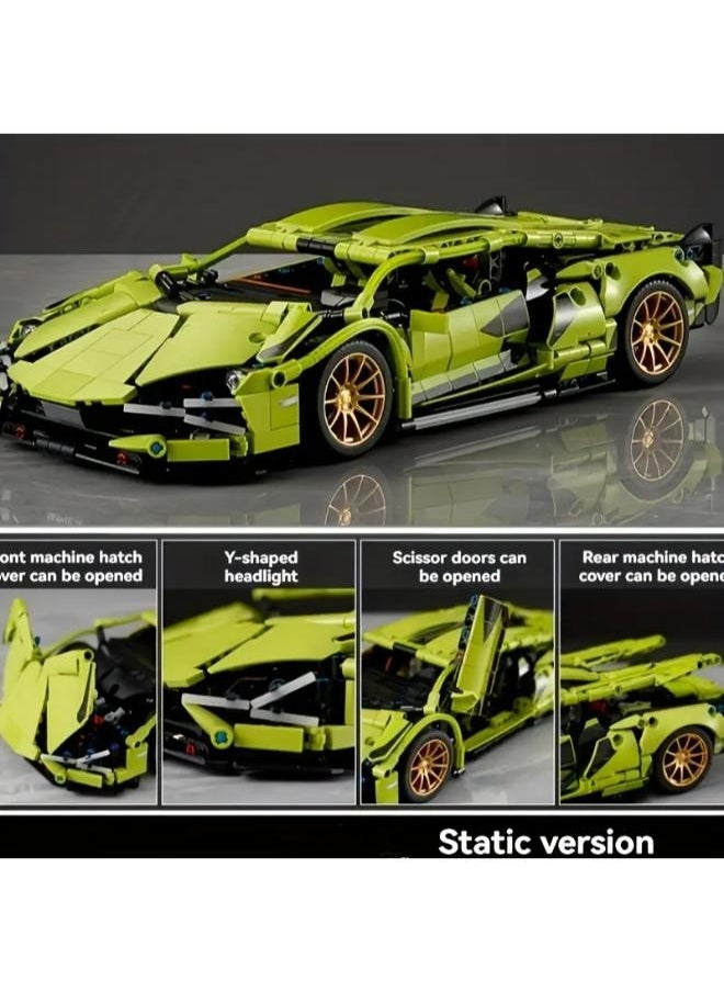 Executive LLC New! 2025! Year Green 1280pcs + Creative Exquisite Racing Car High Difficulty 3D Assembly Building Block Toy Cool Luxury Car Delicate Sports Car Model for Study Room Decoration Set Artistic Ornament Birthday Gift Holiday Surprise  - Image 5