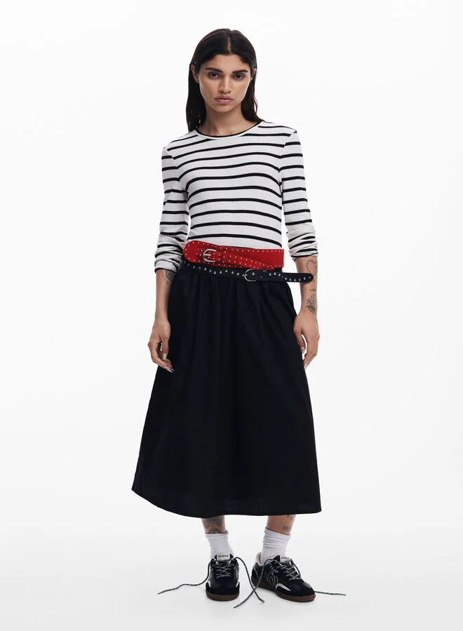 DESIGUAL Striped Bodice Dress
