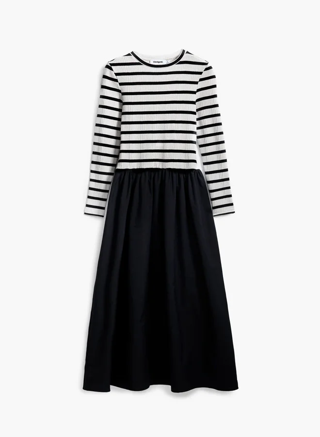 DESIGUAL Striped Bodice Dress