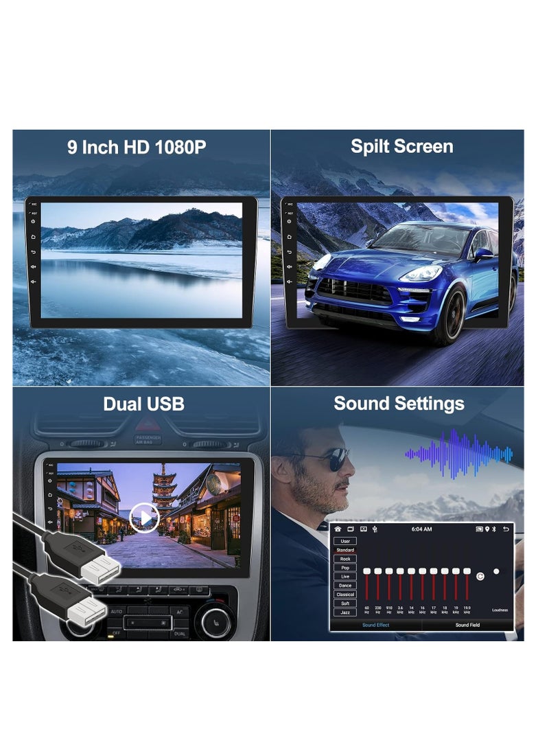 [2+32G] Android 13 Car Stereo for Mazda 6 2004-2015,9 Inch Touchscreen Car Radio Android Head Unit with Mirror Link GPS Navigation WiFi Bluetooth FM/RDS Radio SWC Dual USB/AUX-in+Backup Camera - Image 2