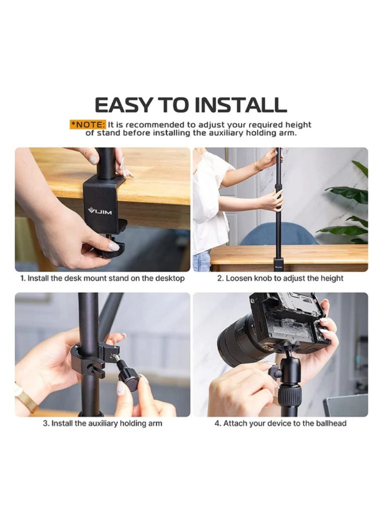 Ulanzi - Vijim Ls02 Camera Desk Mount Stand With Auxiliary Holding Arm - Image 1