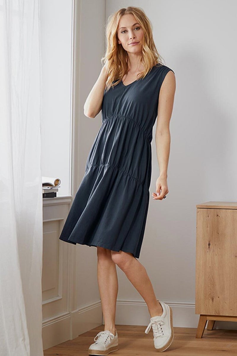 Tchibo فستان جيرسي بدون أكمام للنساء، رمادي داكن - Image 1