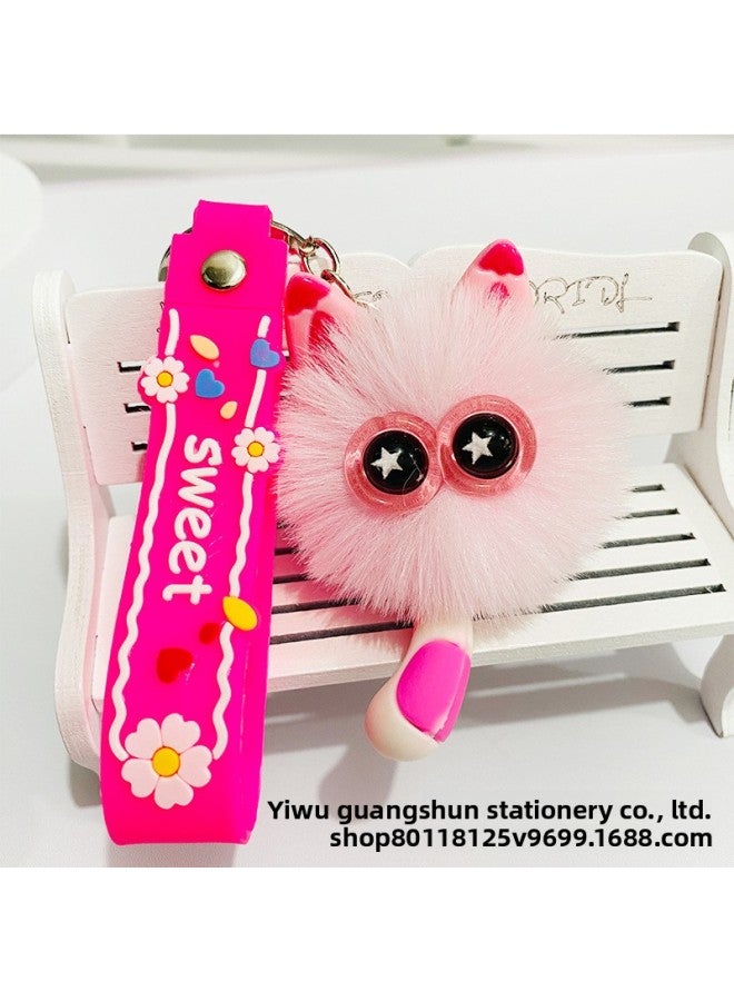 New Cute Plush Key Chain Pendant Imitation Rex Rabbit Fur School Bag Car Key Pendant Activities Creative Small Jewelry Wholesale 