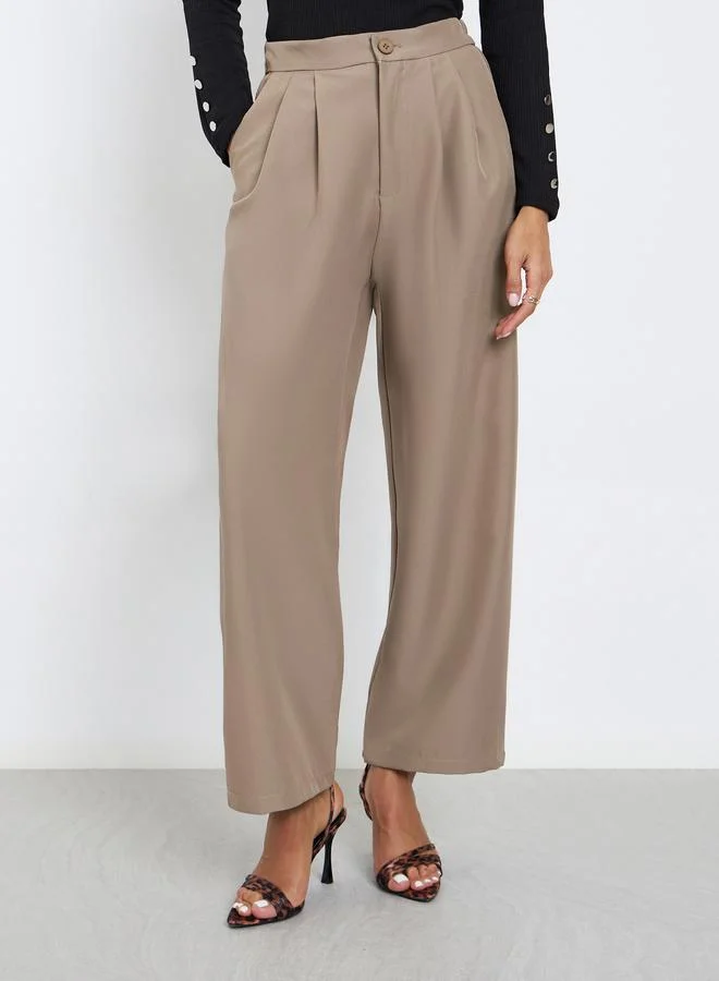 Styli  Brown Front Open Blazer and Trousers Co-ords for Women | Best Price UAE