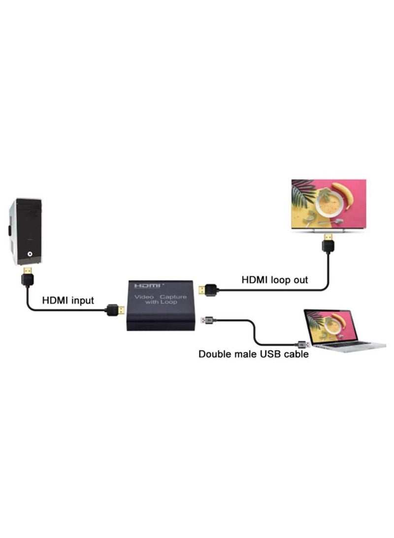 4K HDMI Video Capture Card 1080P Game USB Recorder to with Loop Output for Live Streaming Recording  - Image 3