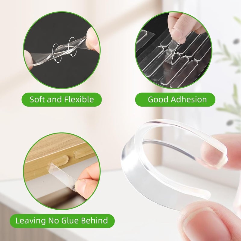 KRIVETY 30 Pcs Cabinet Door Rubber Bumper Clear StripsGlass Table Top Anti Slip Strips with Adhesive Backing Sound Dampening Buffer Soft Closing Pads FurnitureDoorsWalls Protecting Pack of 30 - Image 3