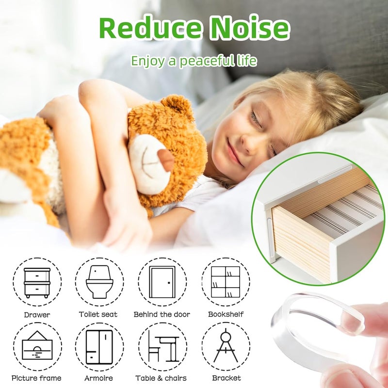KRIVETY 30 Pcs Cabinet Door Rubber Bumper Clear StripsGlass Table Top Anti Slip Strips with Adhesive Backing Sound Dampening Buffer Soft Closing Pads FurnitureDoorsWalls Protecting Pack of 30 - Image 2